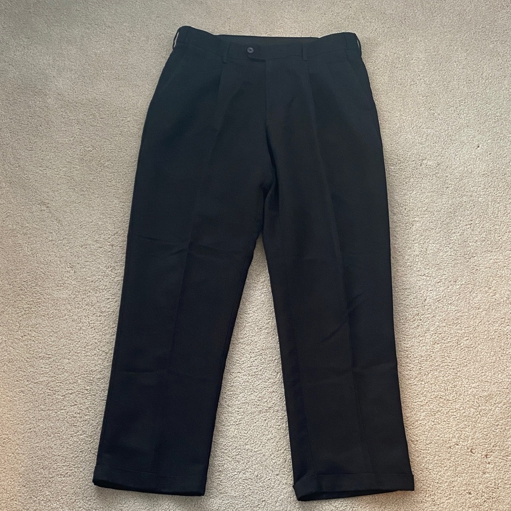 Savane 34x32 Classic Black pleated and cuffed  Trousers, dress pants.